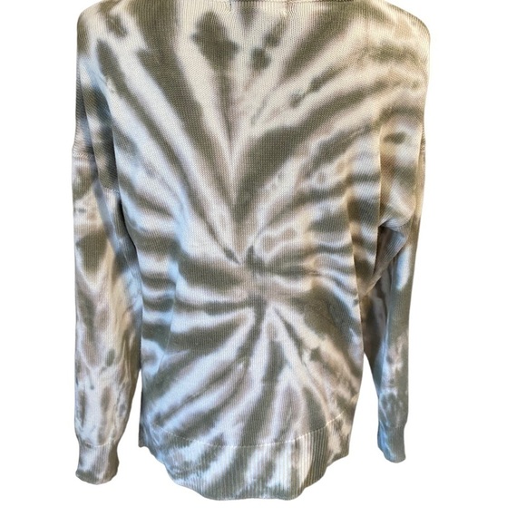DESIGN History Sweater Tie Dyed Green Size Large Long Sleeves Ribbed Trim - Picture 2 of 7